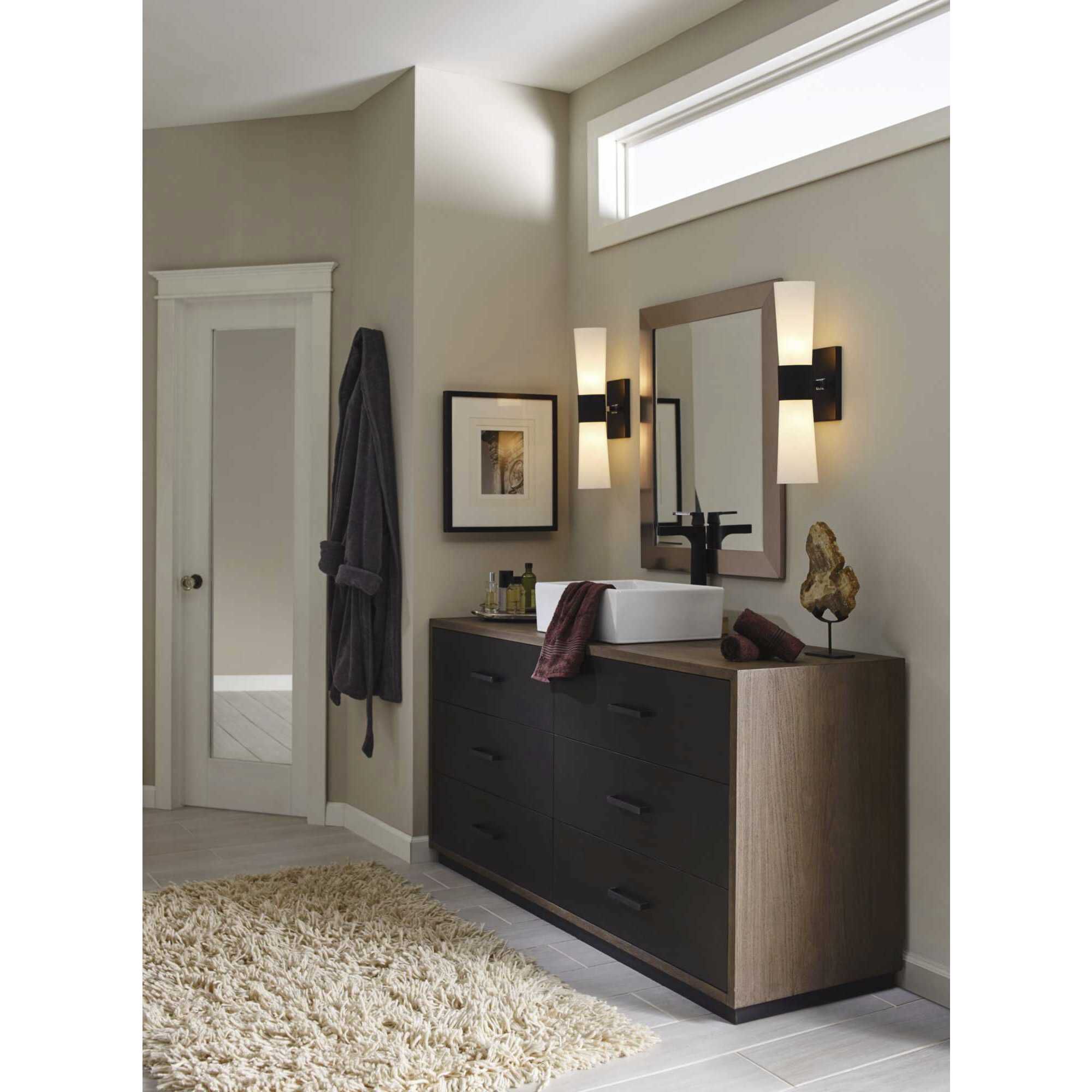 Zura 2 Light 5 inch Matte Black Bath Vanity Wall Light, Design Series